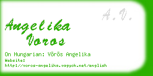 angelika voros business card